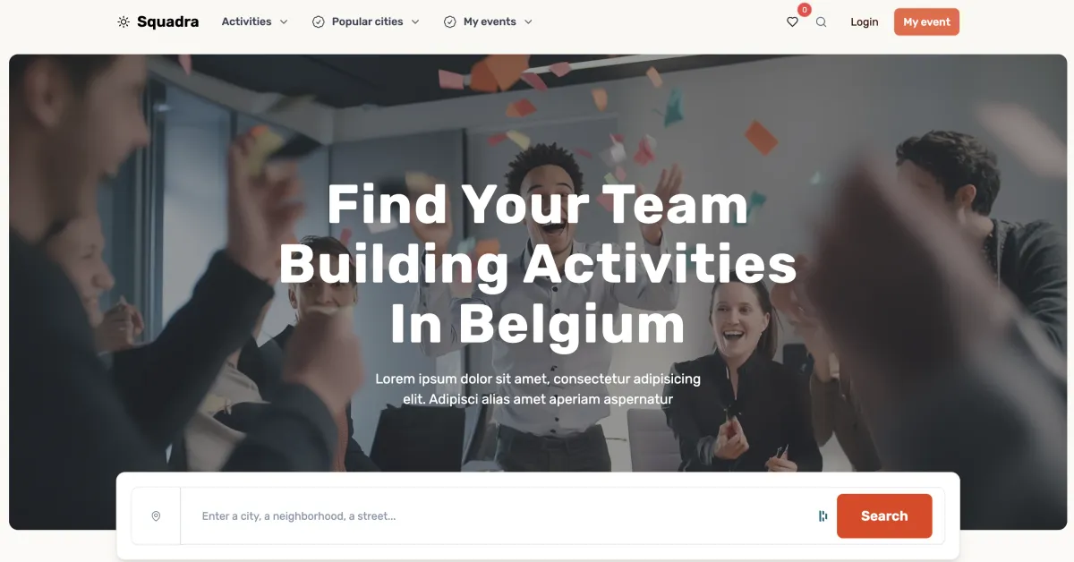 Squadra — Marketplace d'activités de team building
