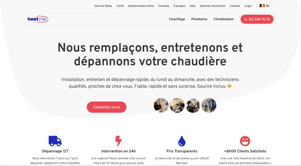Heat Me — aperçu du site