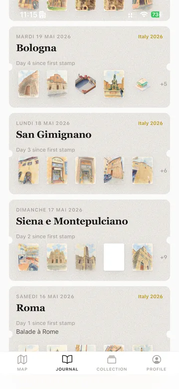 Stamp, app screen 1