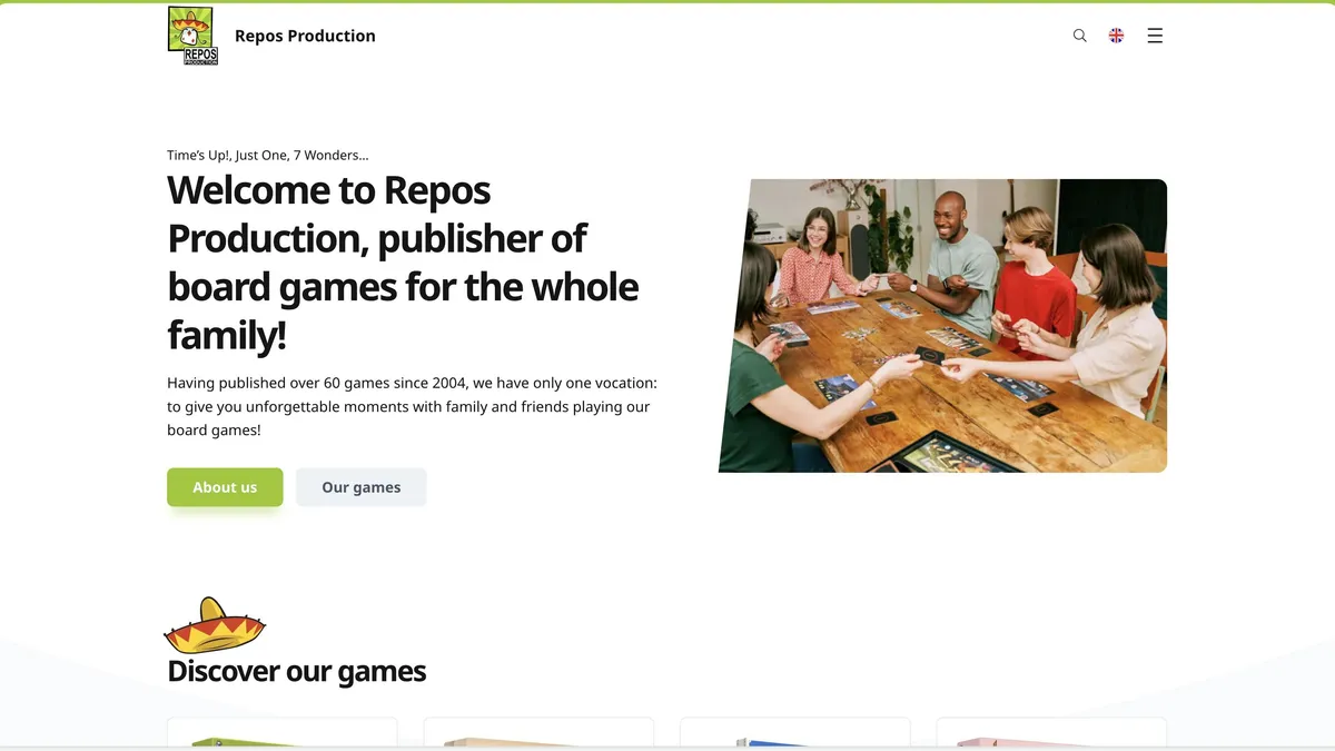 Repos Production, Editeur de jeux de société reconnu à l'international