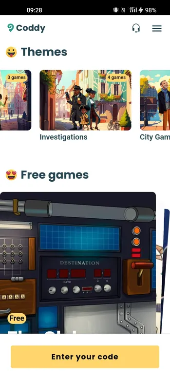 Coddy, app screen 1