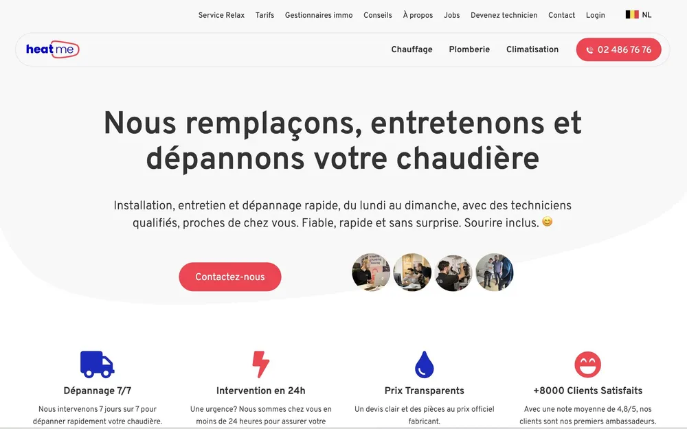 Heat Me, aperçu du site