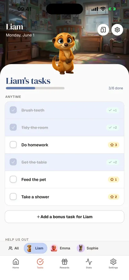 Harmonia, Aider les familles à instaurer des habitudes positives à la maison