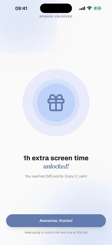 Harmonia, écran de l'application 2