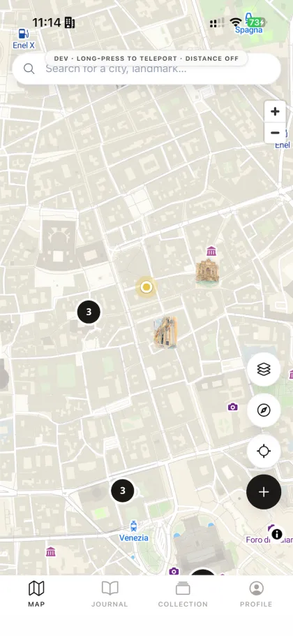 Stamp, Transform every building you pass into a collectible card