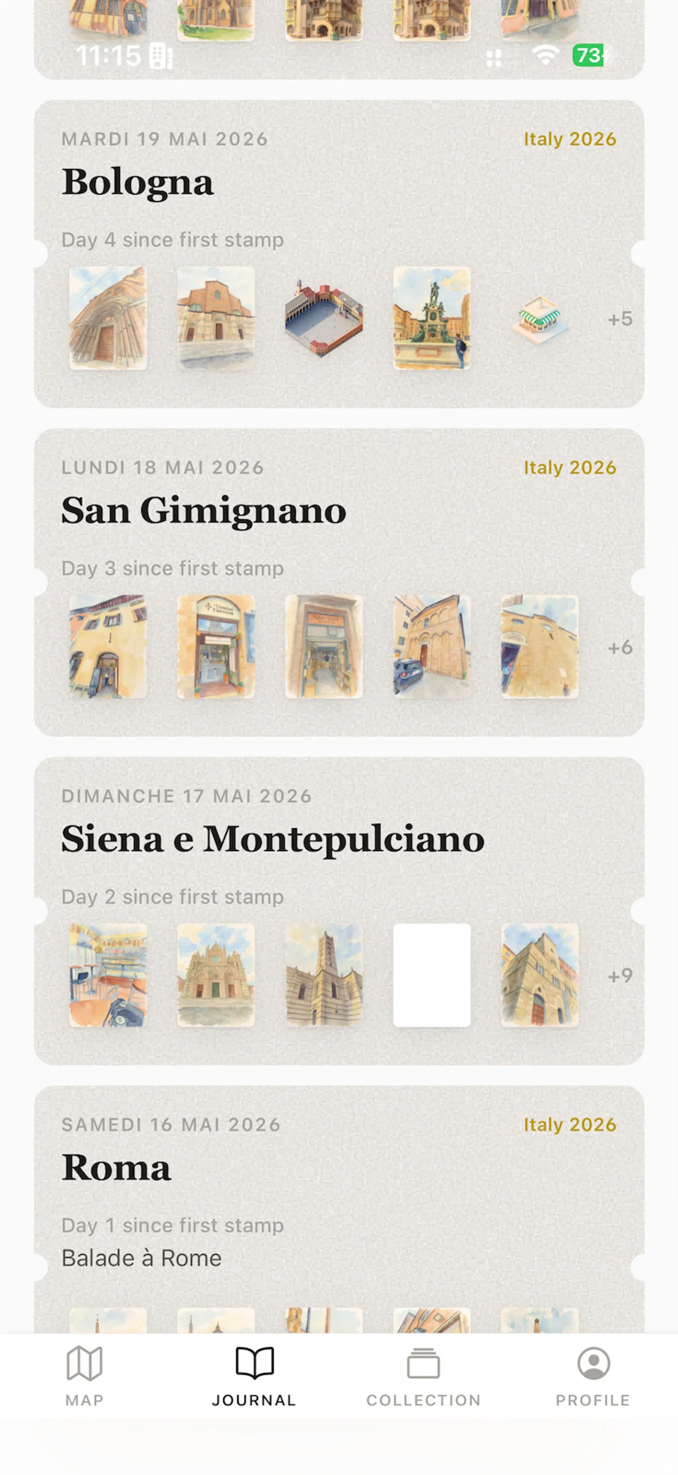 Stamp — app screen 1
