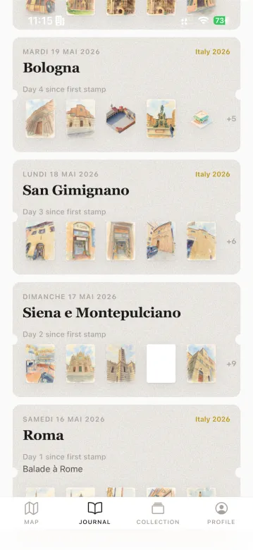 Stamp, app screen 1