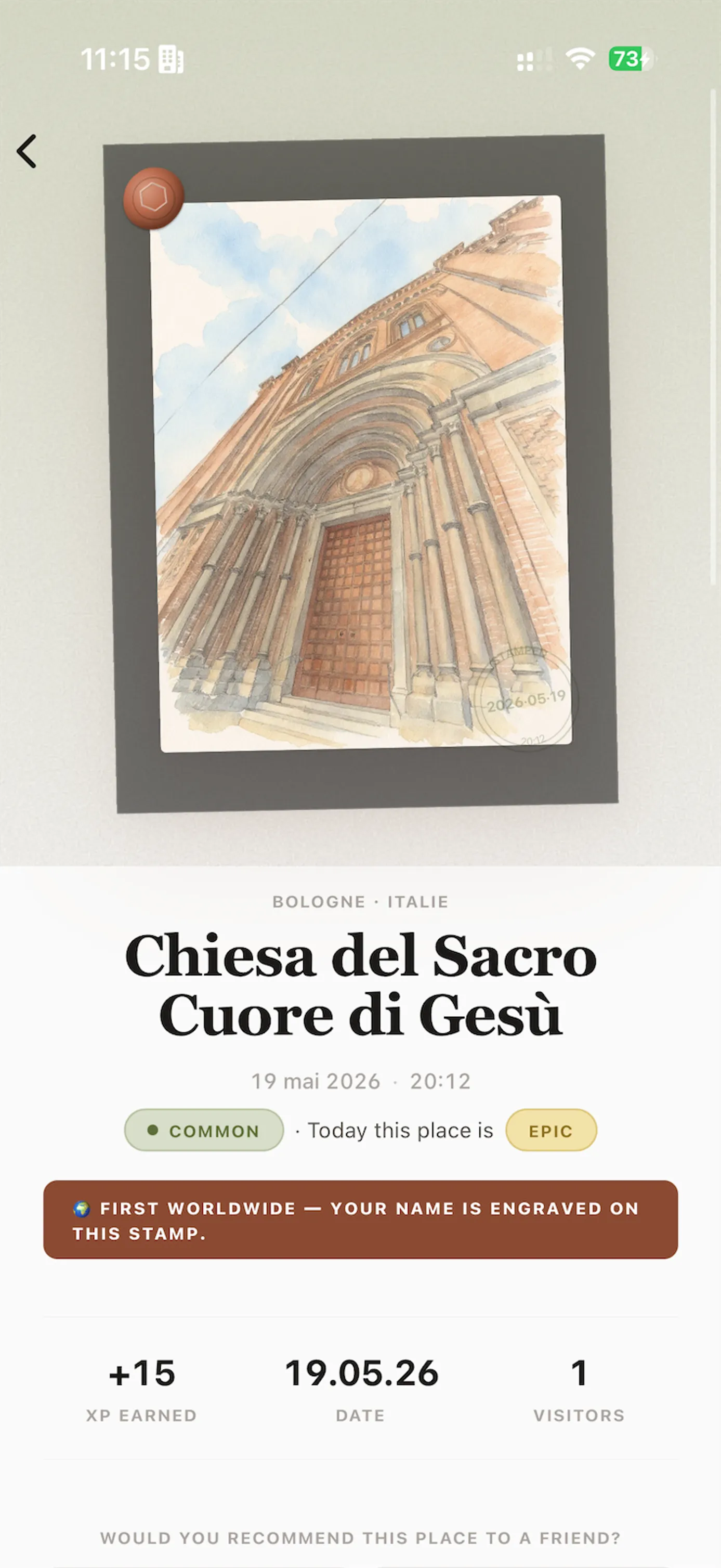 Stamp — app screen 2
