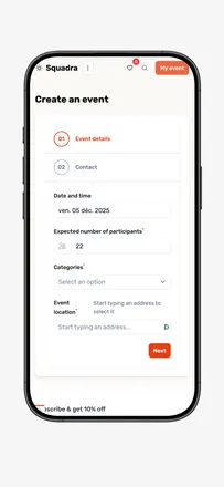 Squadra, website screenshot 3