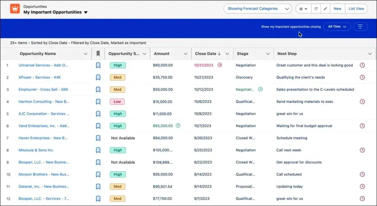 Salesforce : inspection des opportunités