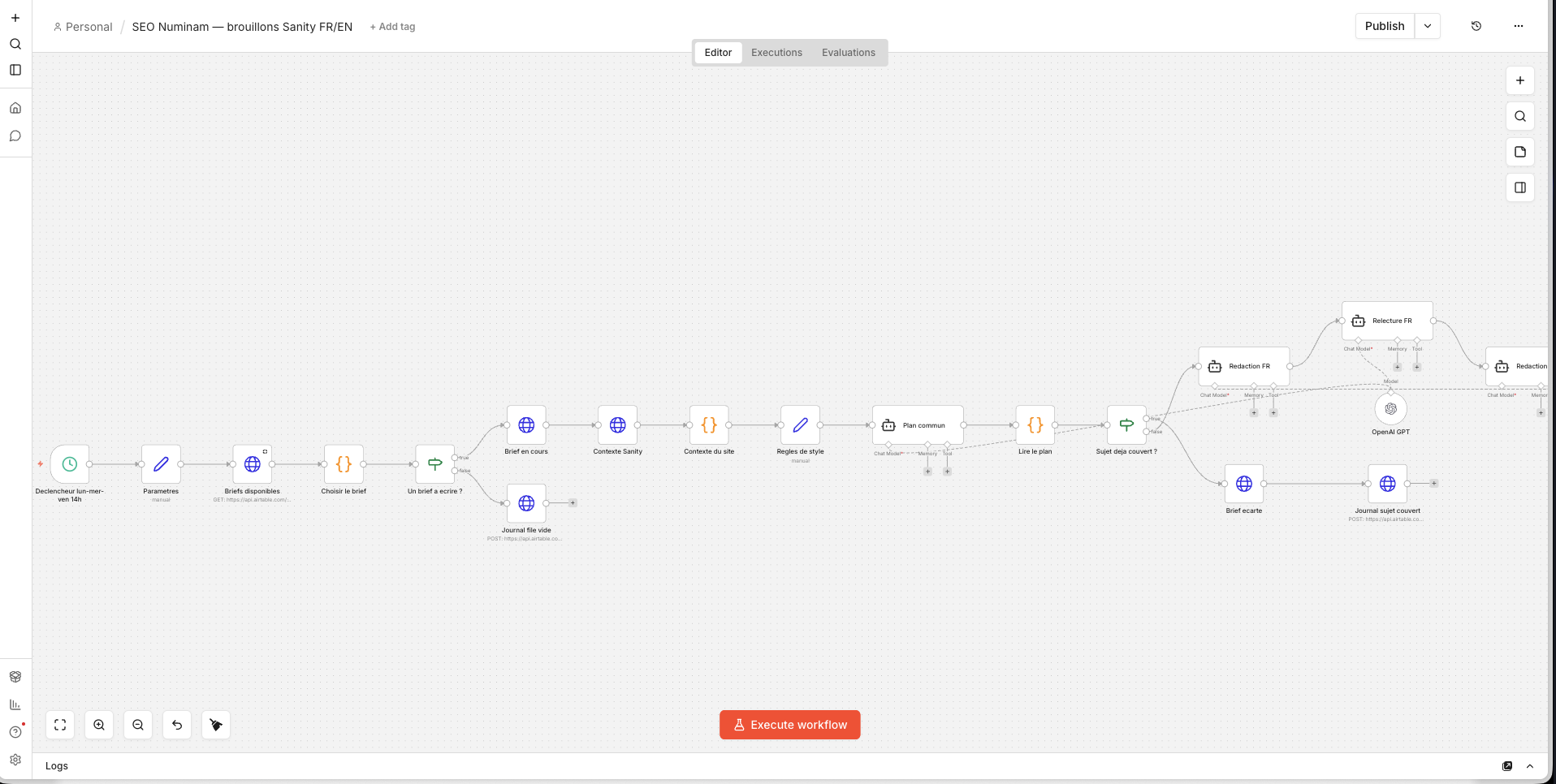 Screenshot of the n8n workflow